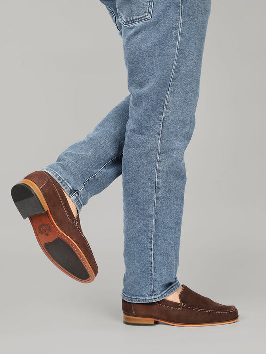 Men Dark Brown Casual Slip-Ons Shoes