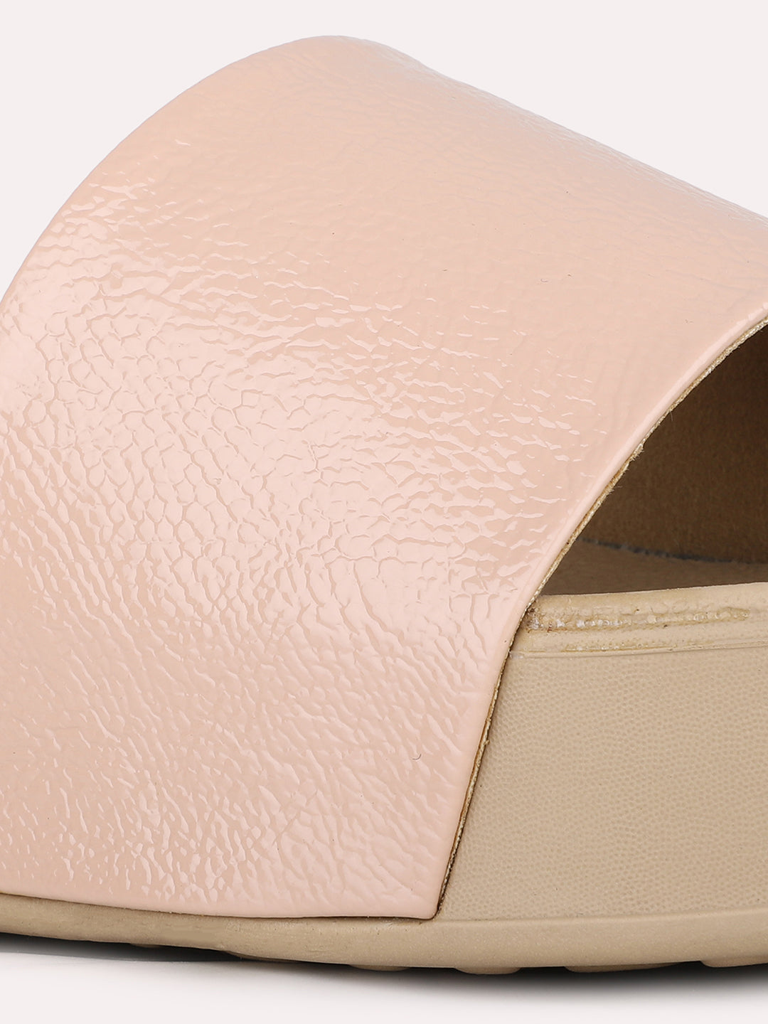 Women Beige Casual Solid Round Toe Sandals