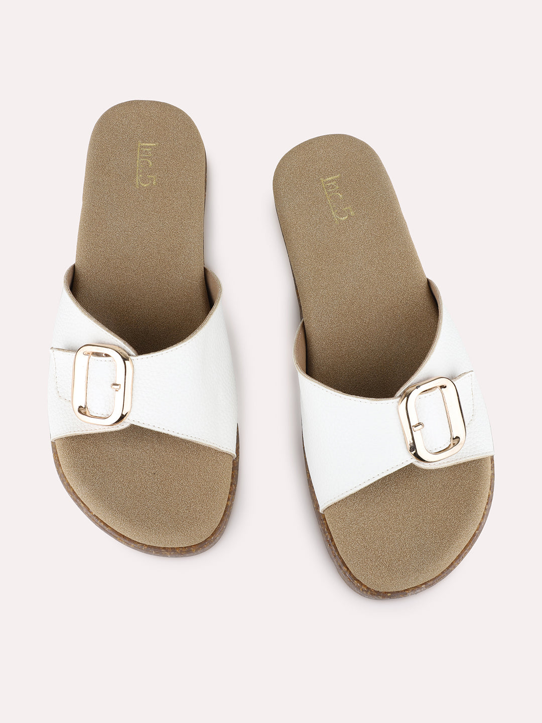 Womens White Casual Solid Round Toe Flatform Heel Sandals