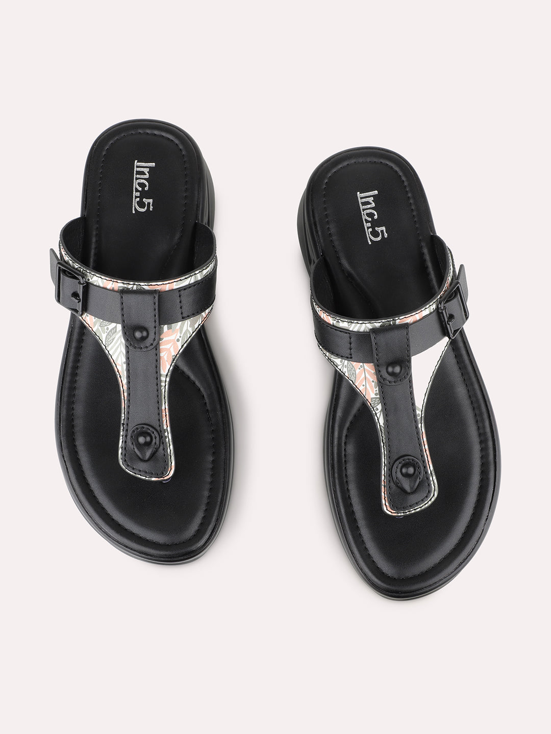 Women Black Casual Solid Round Toe Platform Heel Sandals