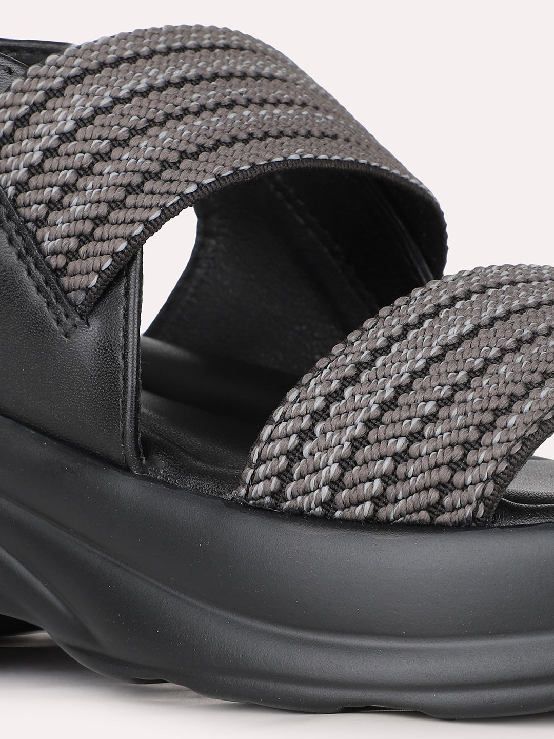 Women Black Casual Printed Round Toe Platform Heels