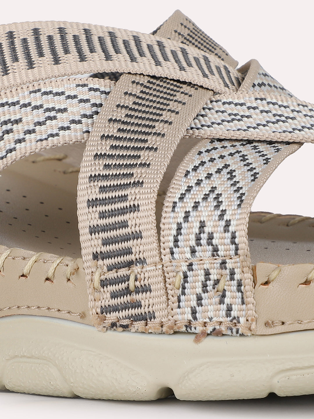 Womens Beige Party Wear Solid Open Toe Flats