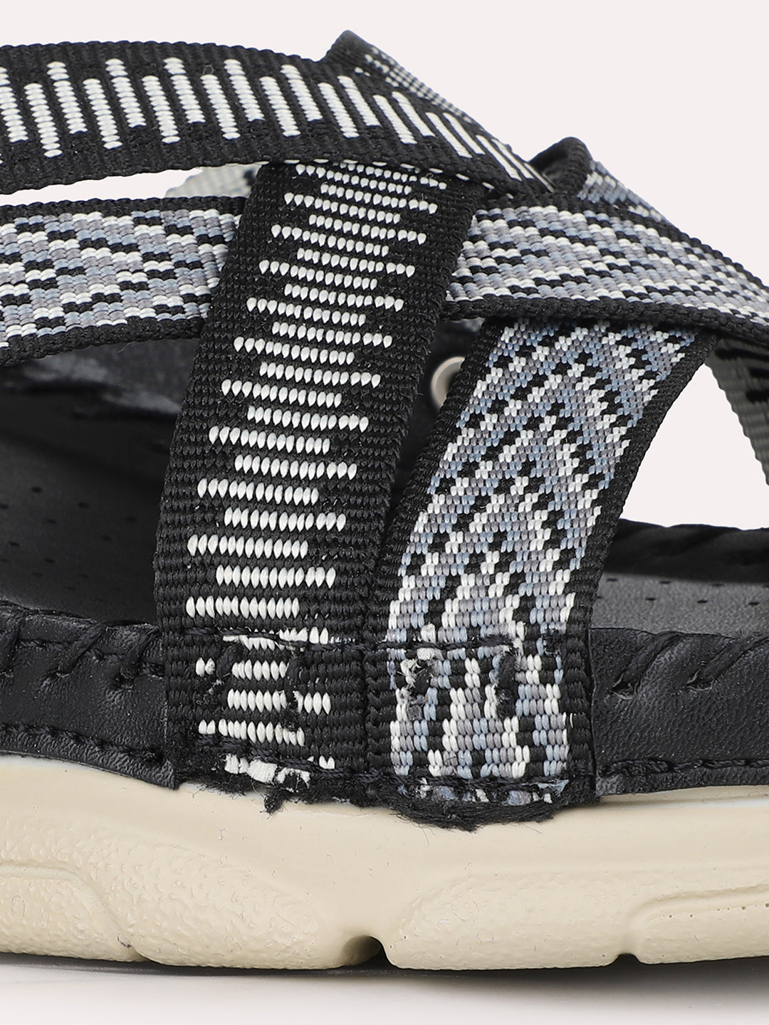 Womens Black Party Wear Solid Open Toe Flat Slip-On Sandals