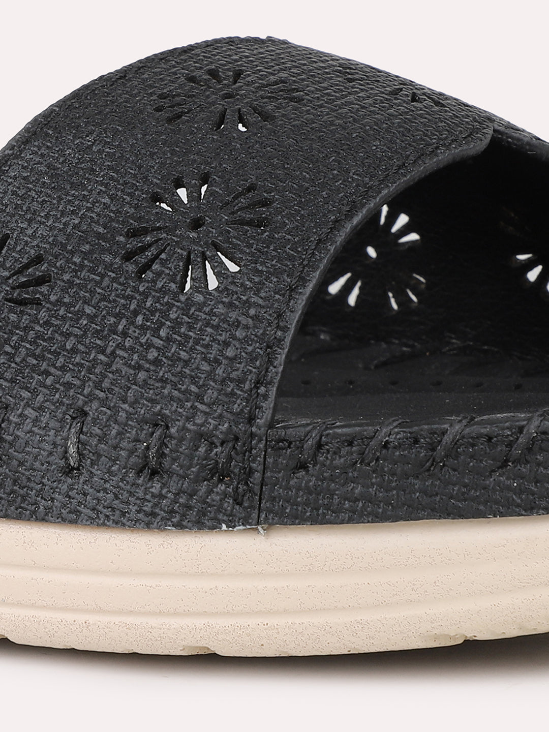 Women Black Casual Solid Round Toe Flatform Heels