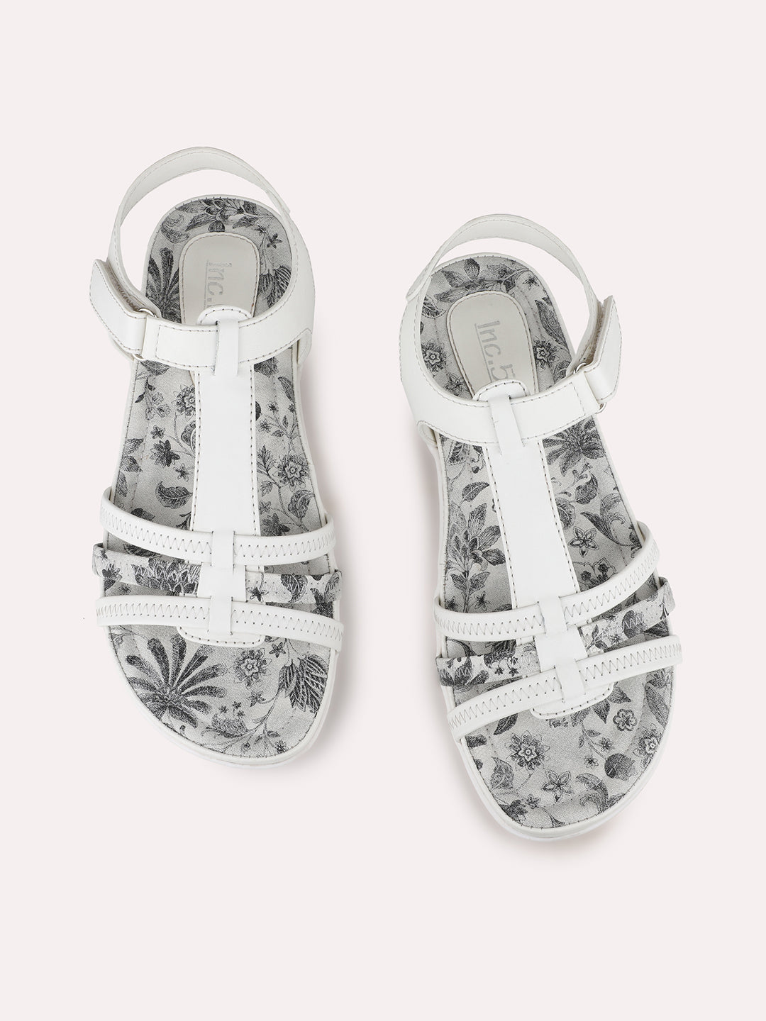 Womens White Party Wear Solid Round Toe Sandals
