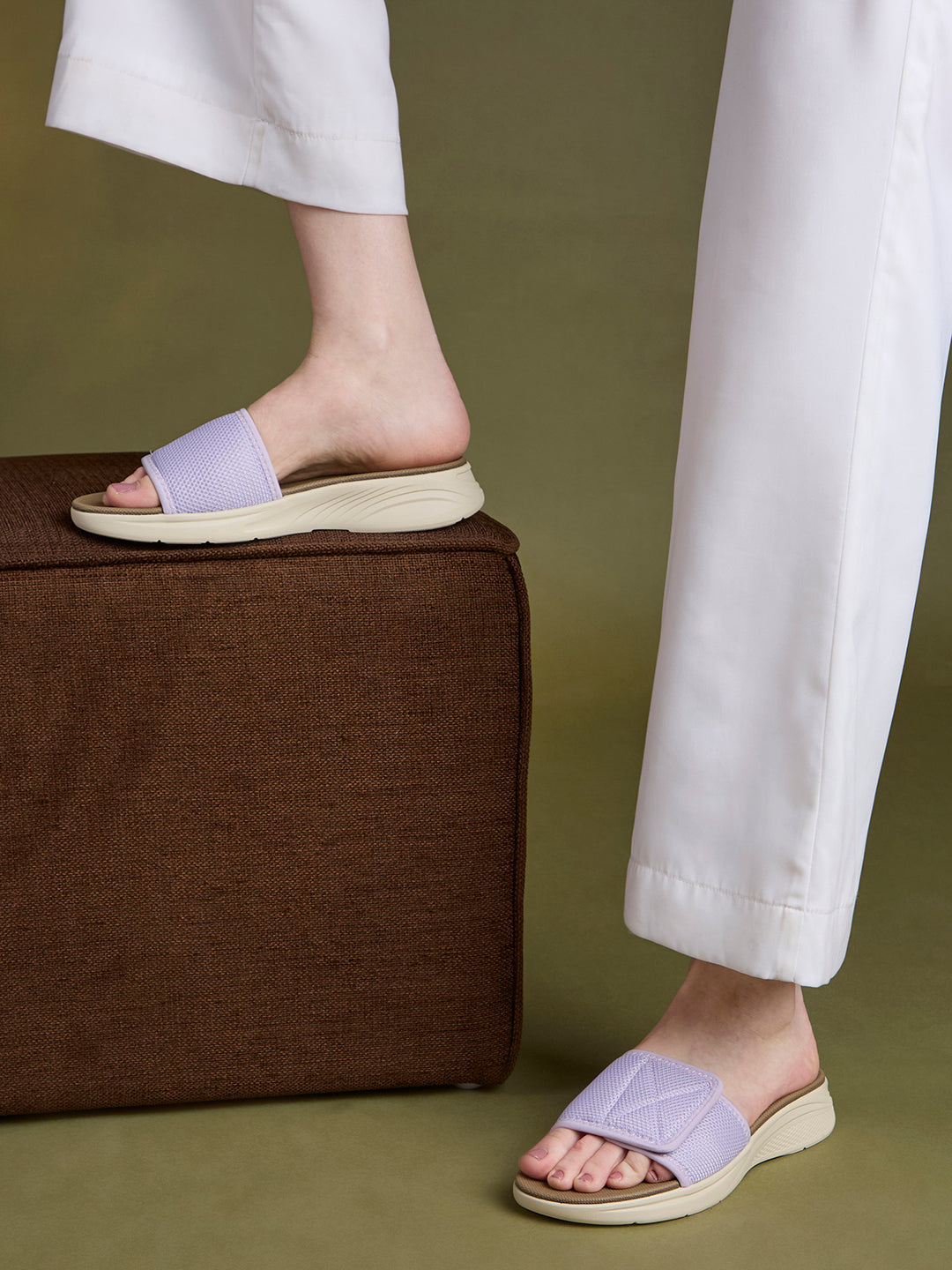 Womens Pink Casual Solid Round Toe Wedge Heel Sandals