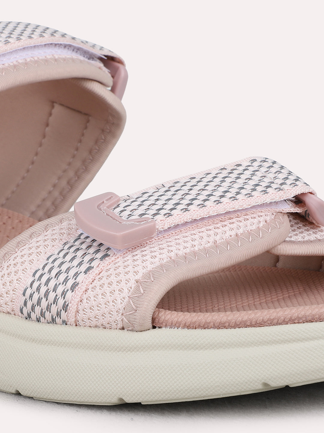 Womens Peach Casual Solid Open Toe Flat Sandals