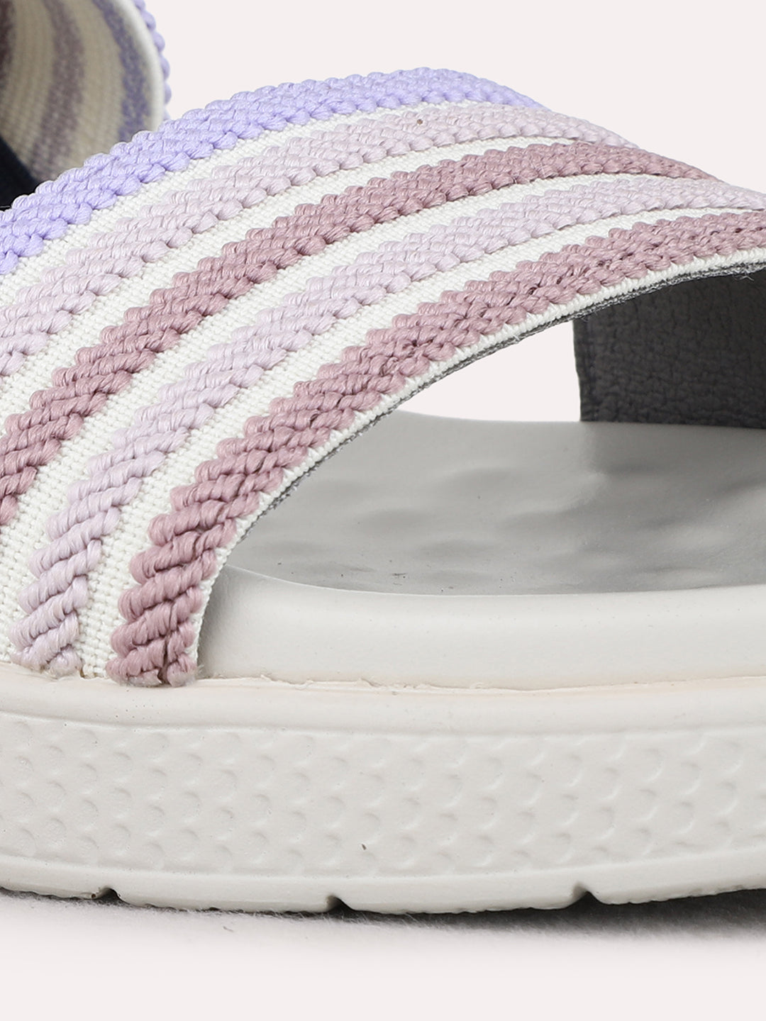 Womens Grey Casual Solid Open Toe Flat Sandals