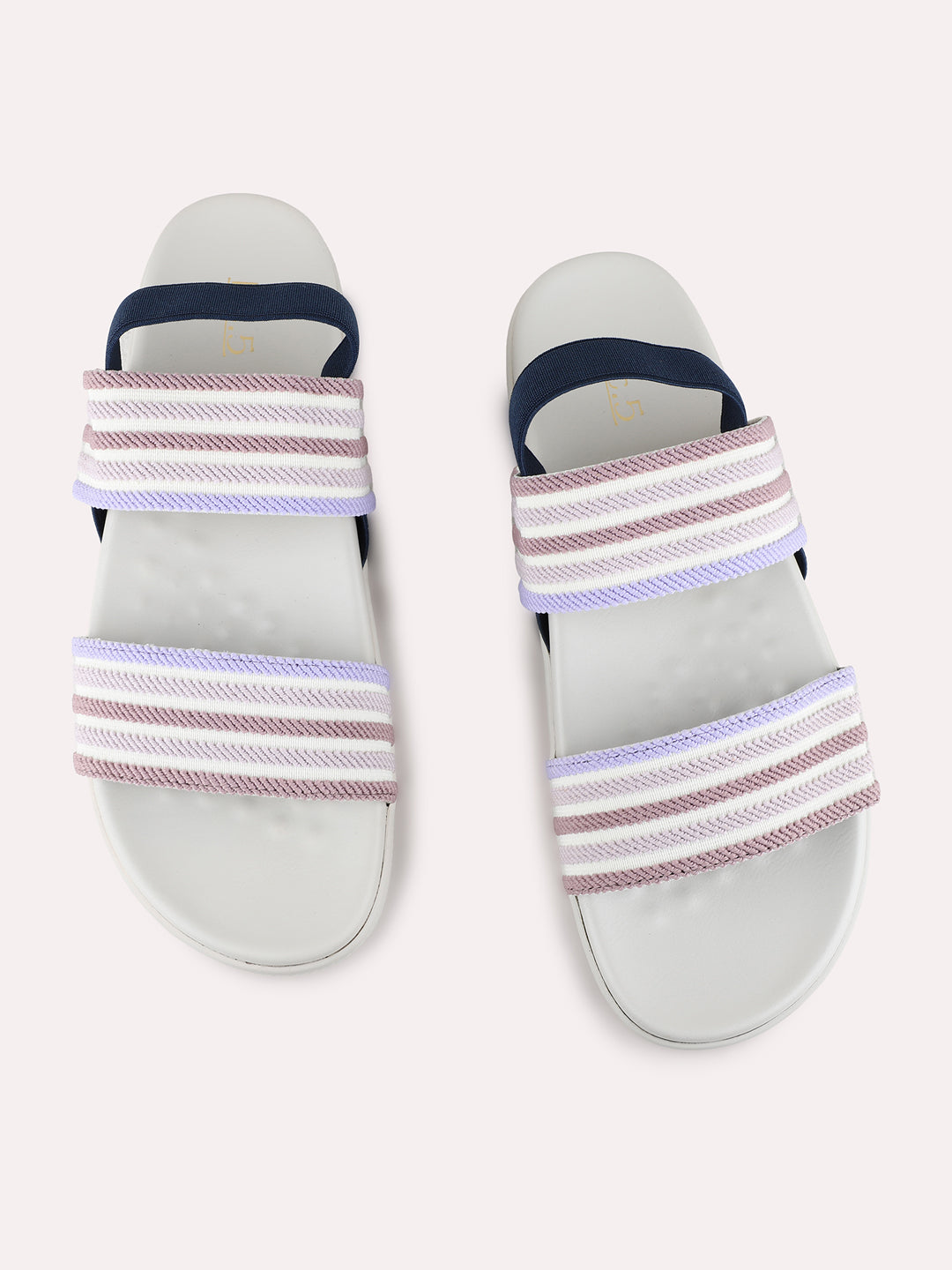 Womens Grey Casual Solid Open Toe Flat Sandals