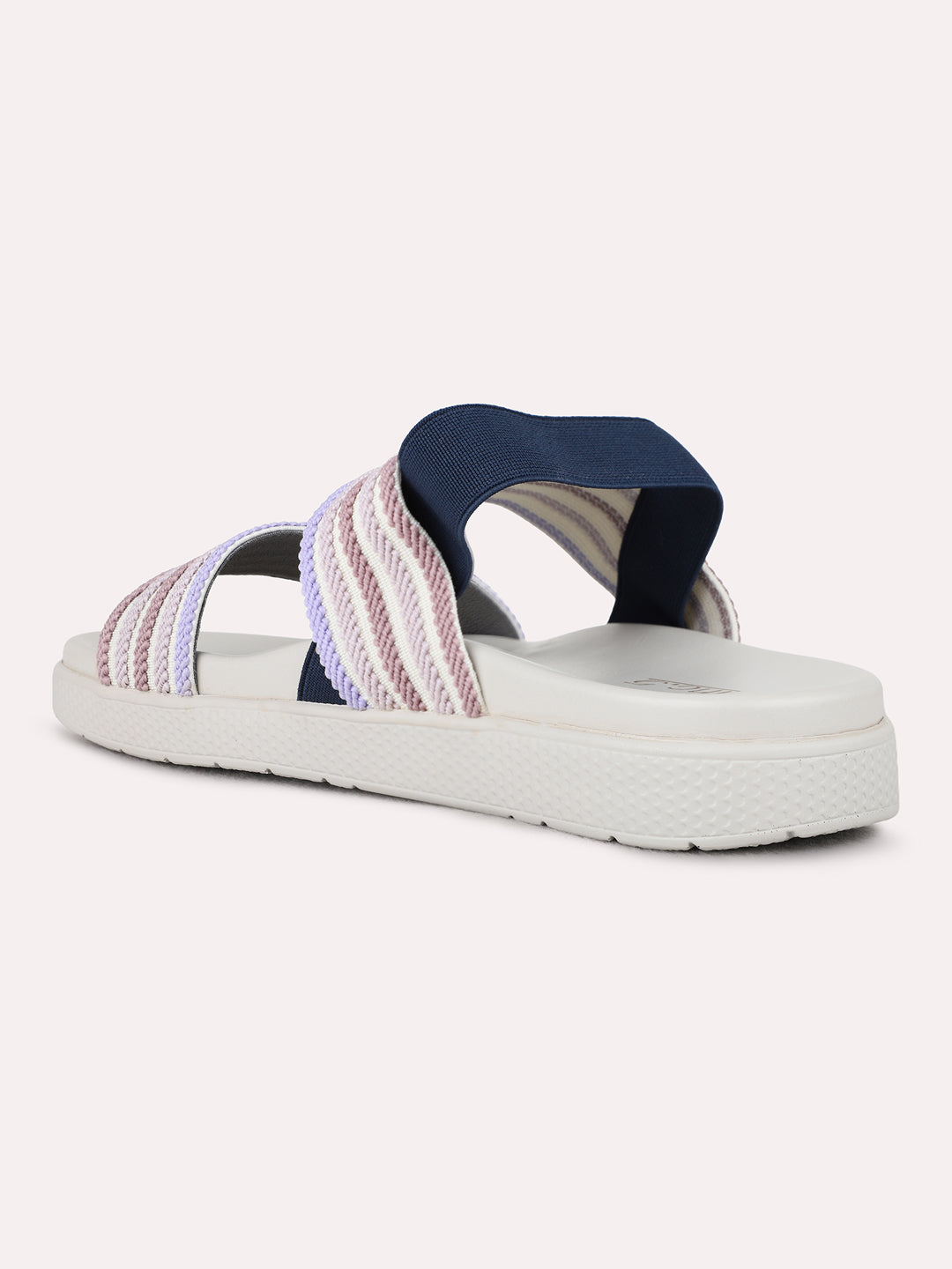 Womens Grey Casual Solid Open Toe Flat Sandals