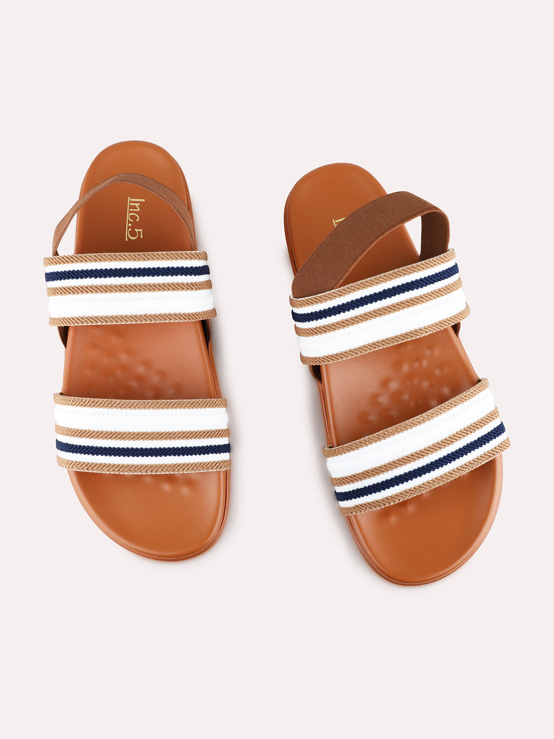 Womens Tan Casual Solid Pattern Open Toe Flats