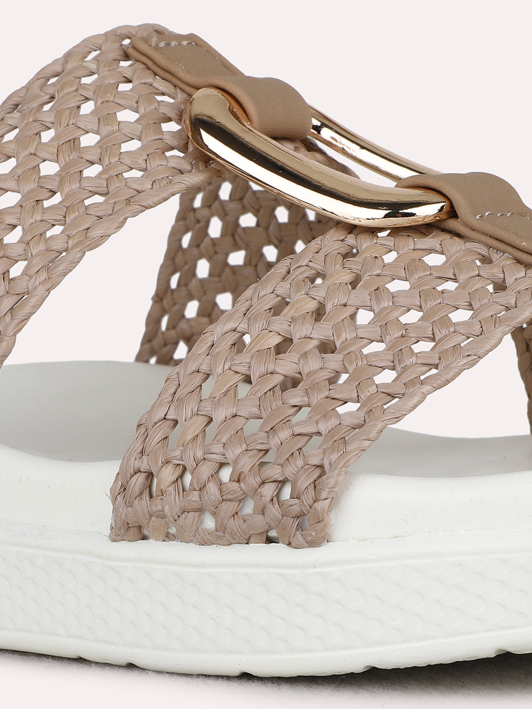 Womens Brown Casual Solid Open Toe Flat Sandals