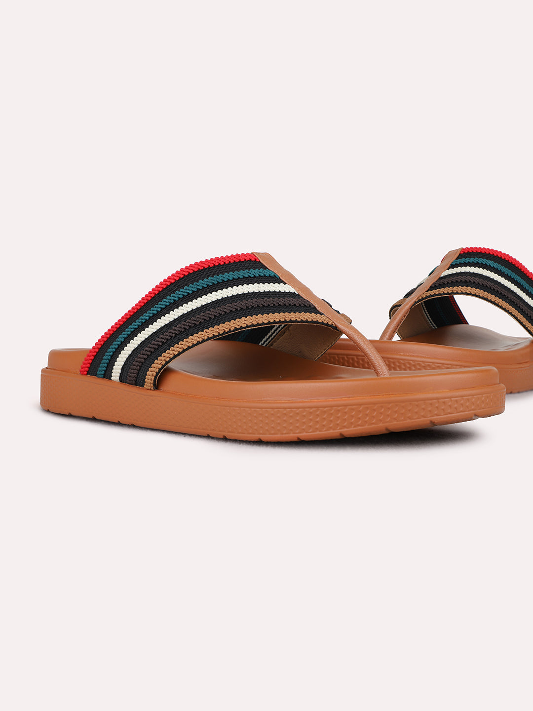 Womens Multi Casual Solid T-Strap Flats