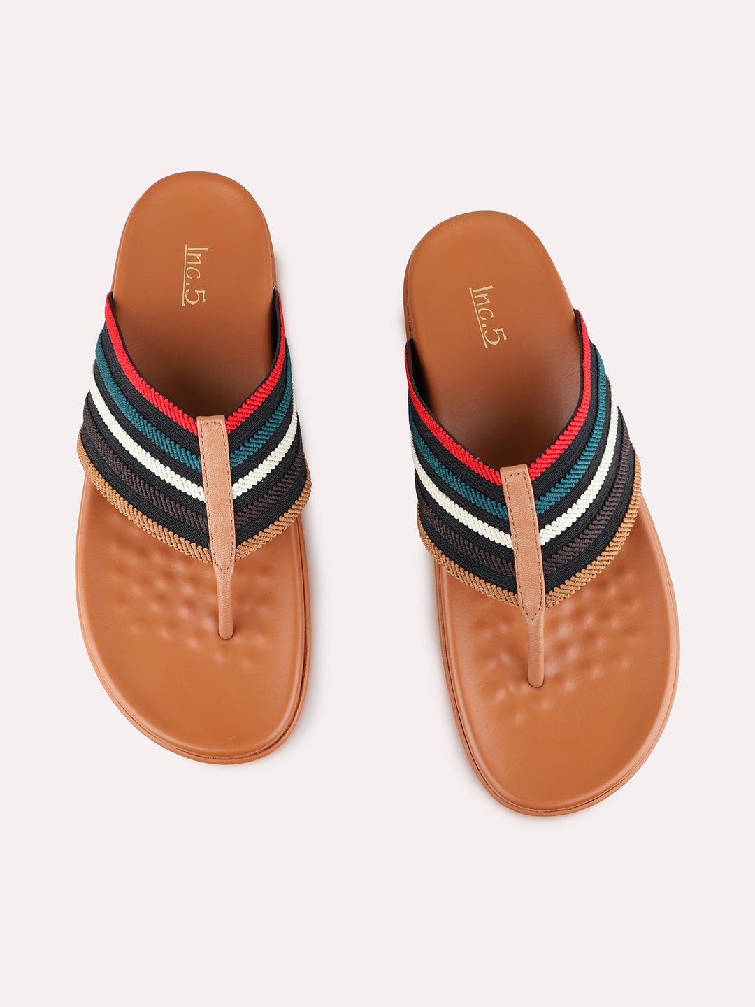 Womens Multi Casual Solid T-Strap Flats
