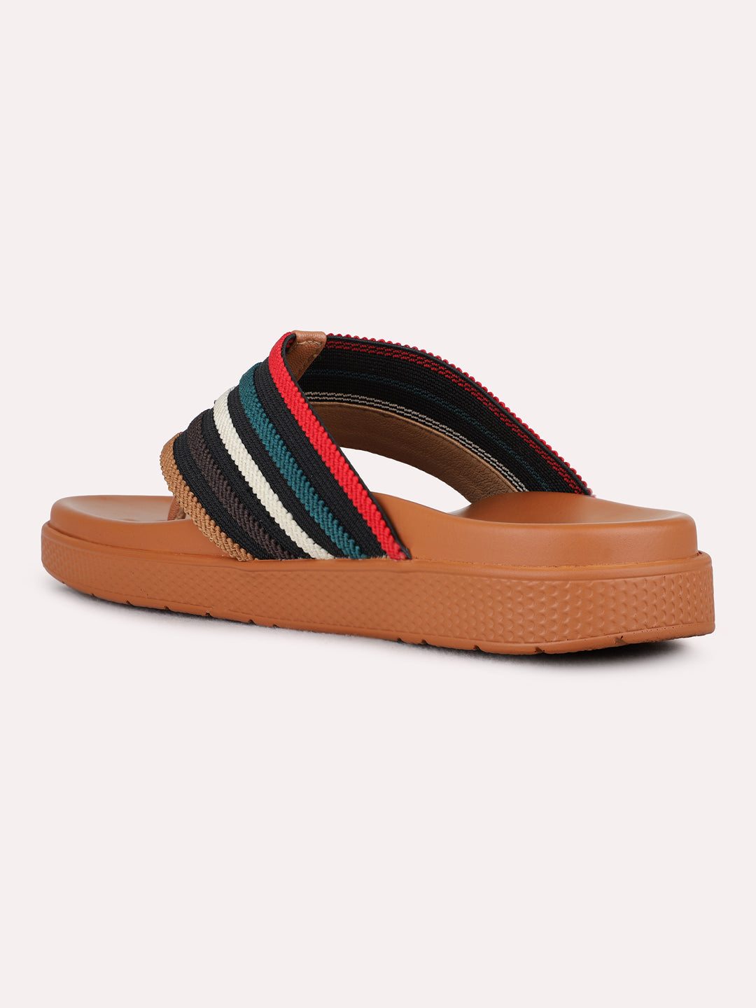 Womens Multi Casual Solid T-Strap Flats