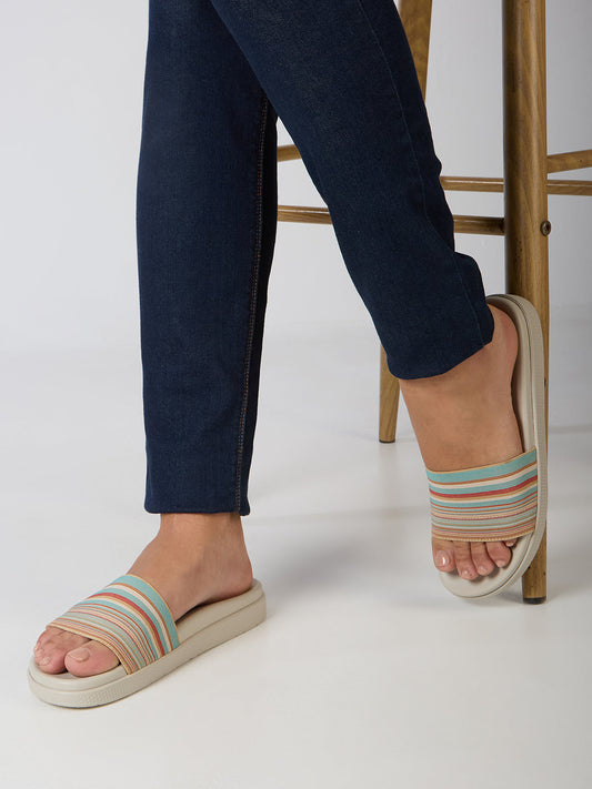 Womens Blue Casual Solid Open Toe Flats