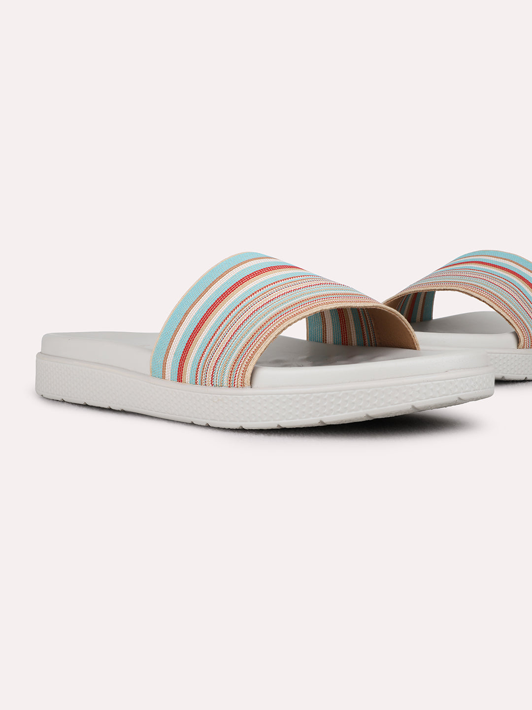 Womens Blue Casual Solid Open Toe Flats