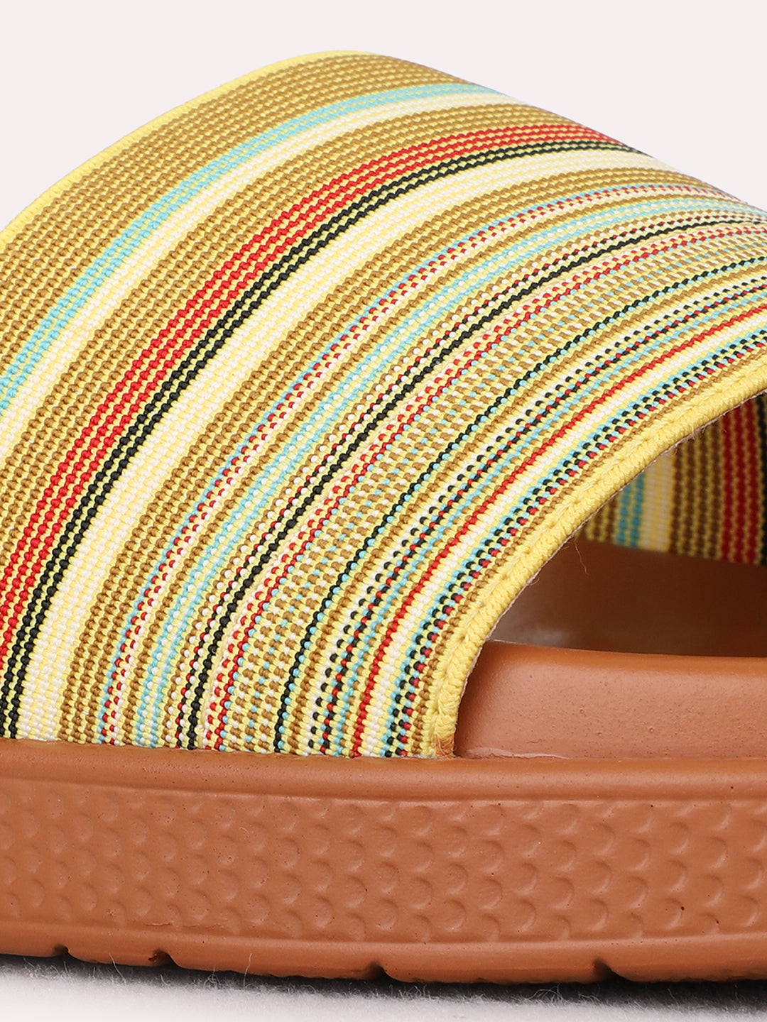 Womens Yellow Casual Solid Open Toe Flats