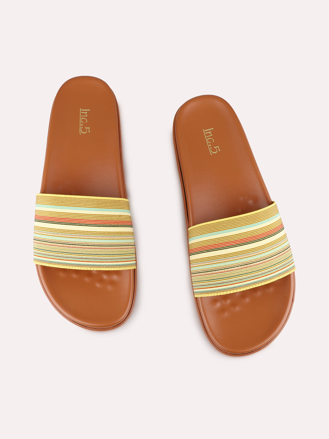 Womens Yellow Casual Solid Open Toe Flats