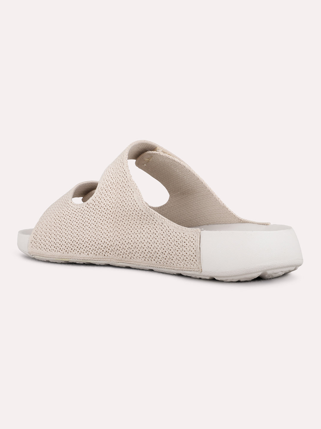 Womens Beige Casual Embellished Open Toe Flat Slip-Ons