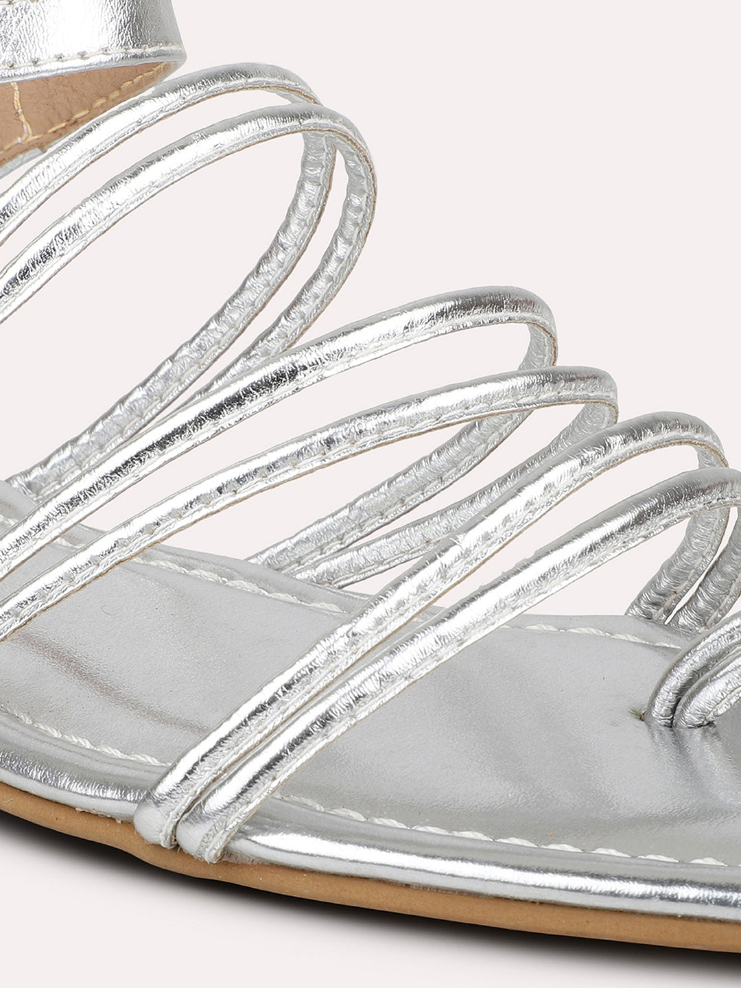 Women Silver One Toe Flats