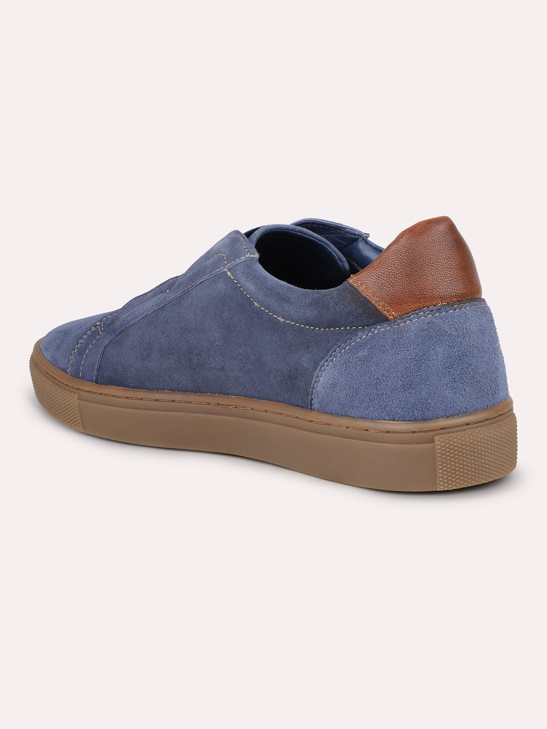 Men Navy Blue Seude Casual Slip-Ons Shoes