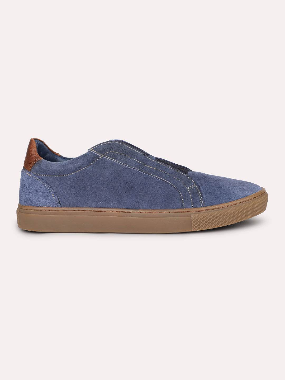 Men Navy Blue Seude Casual Slip-Ons Shoes