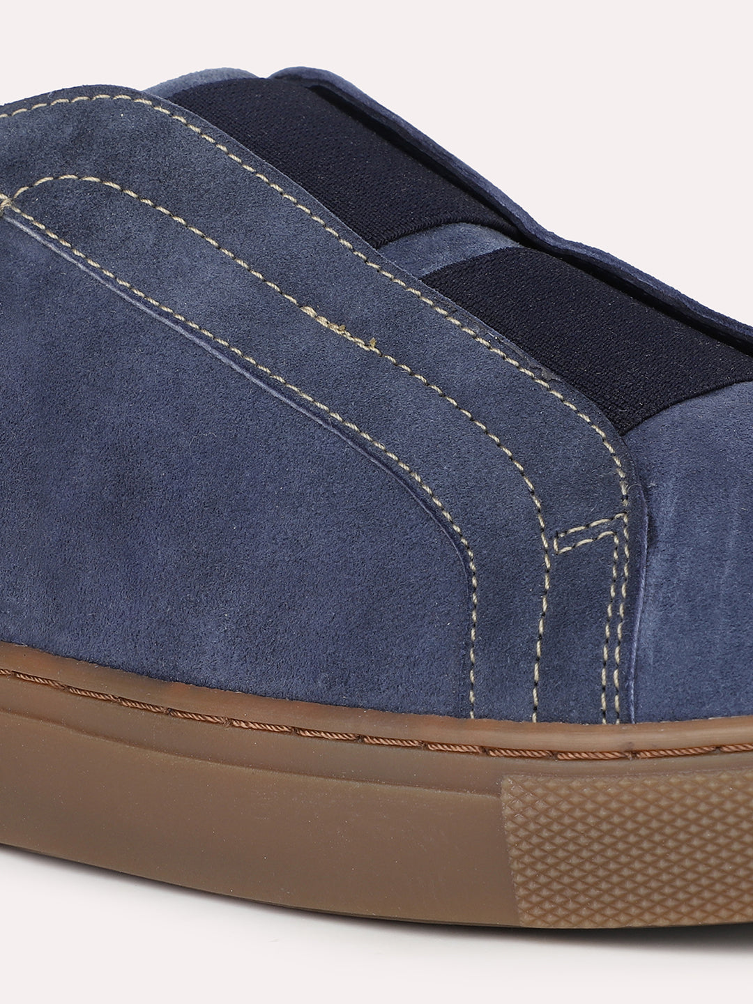 Men Navy Blue Seude Casual Slip-Ons Shoes