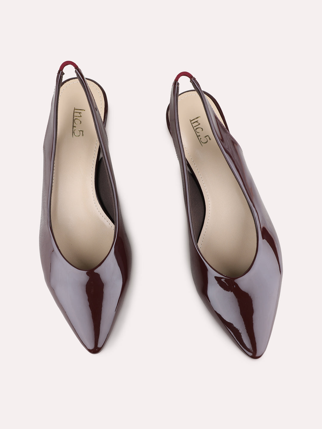 Womens Burgundy Party Wear Solid Pointed Toe Kitten Heel Mules