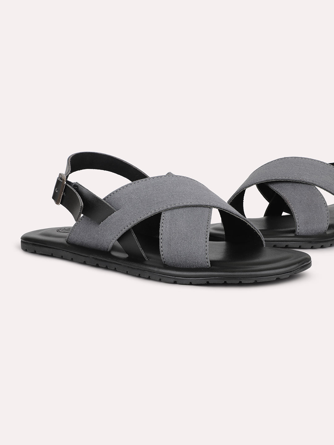 Privo Denim Grey Open Toe Casual Sandal For Men