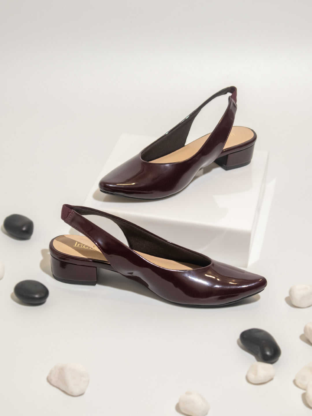 Women Maroon Mules Flats
