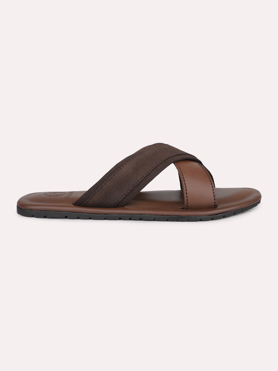 Privo Denim and Brown Casual Sandals For Men