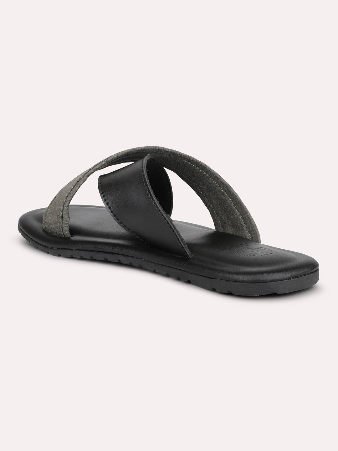 Privo Grey Denim and Black Casual Sandals For Men