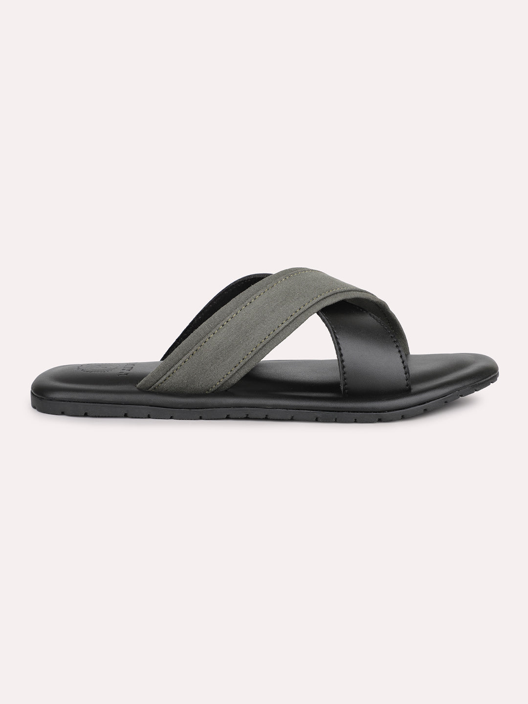 Privo Grey Denim and Black Casual Sandals For Men