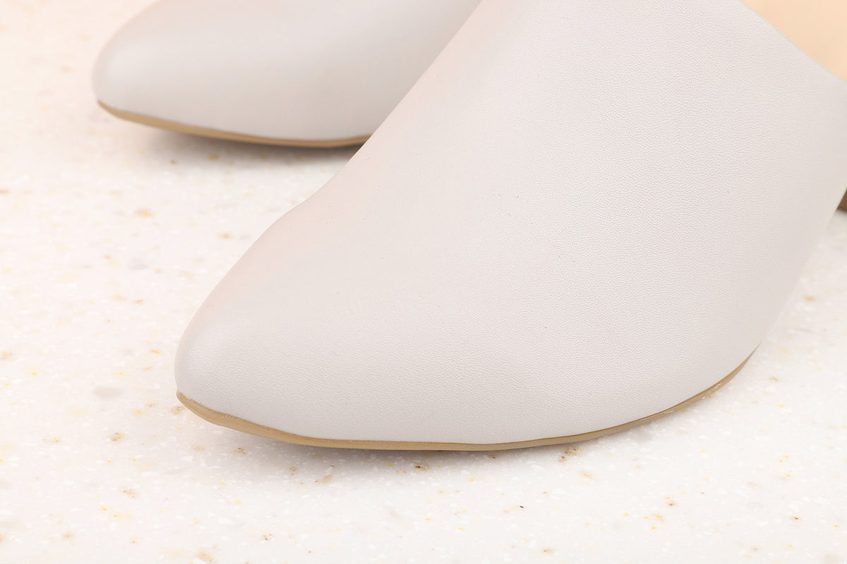 Women Grey Solid Block Mules