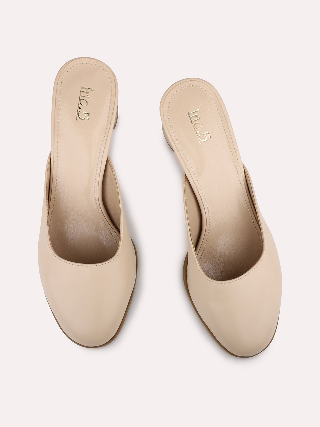 Womens Beige Casual Pointed toe Mules