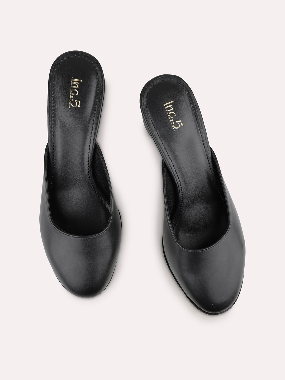 Womens Black Casual Pointed toe Mules