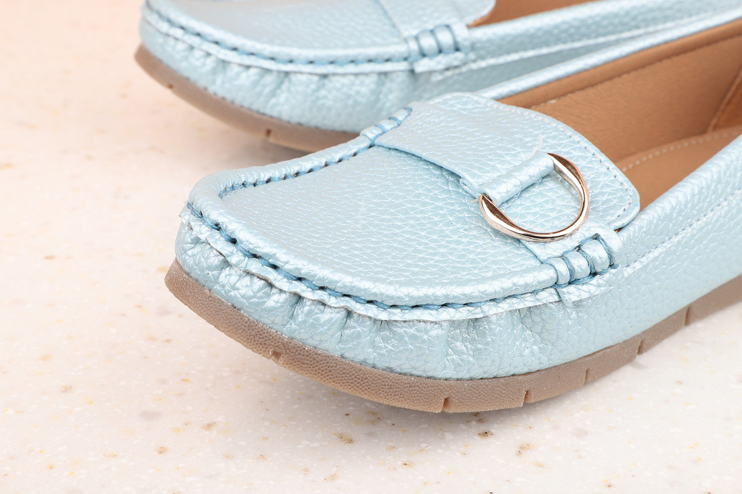 Women Blue Solid Flats Loafers