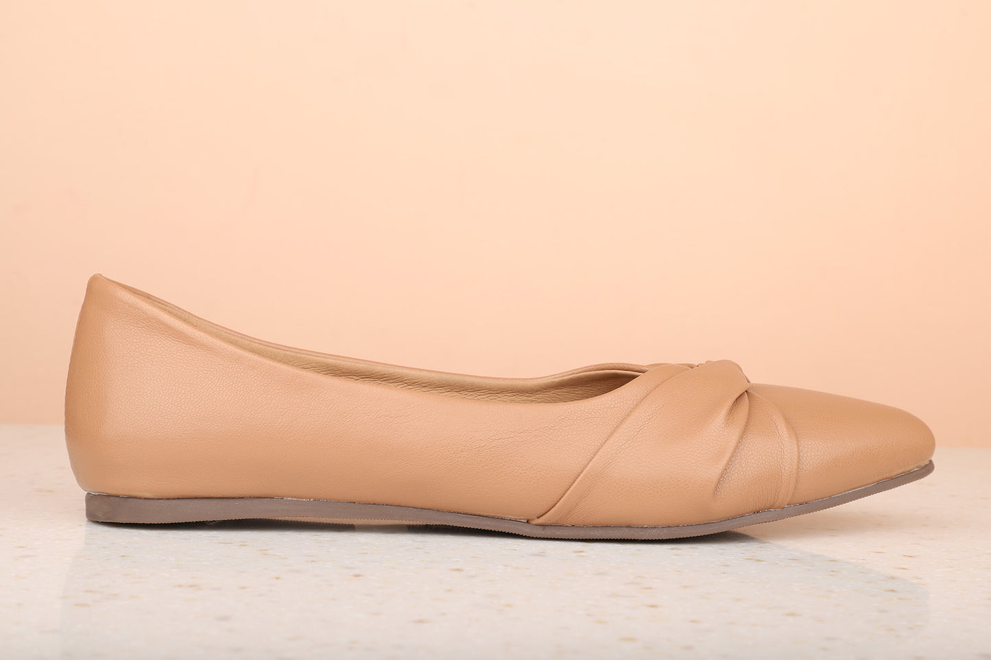 Women Beige Solid Flats Ballerinas