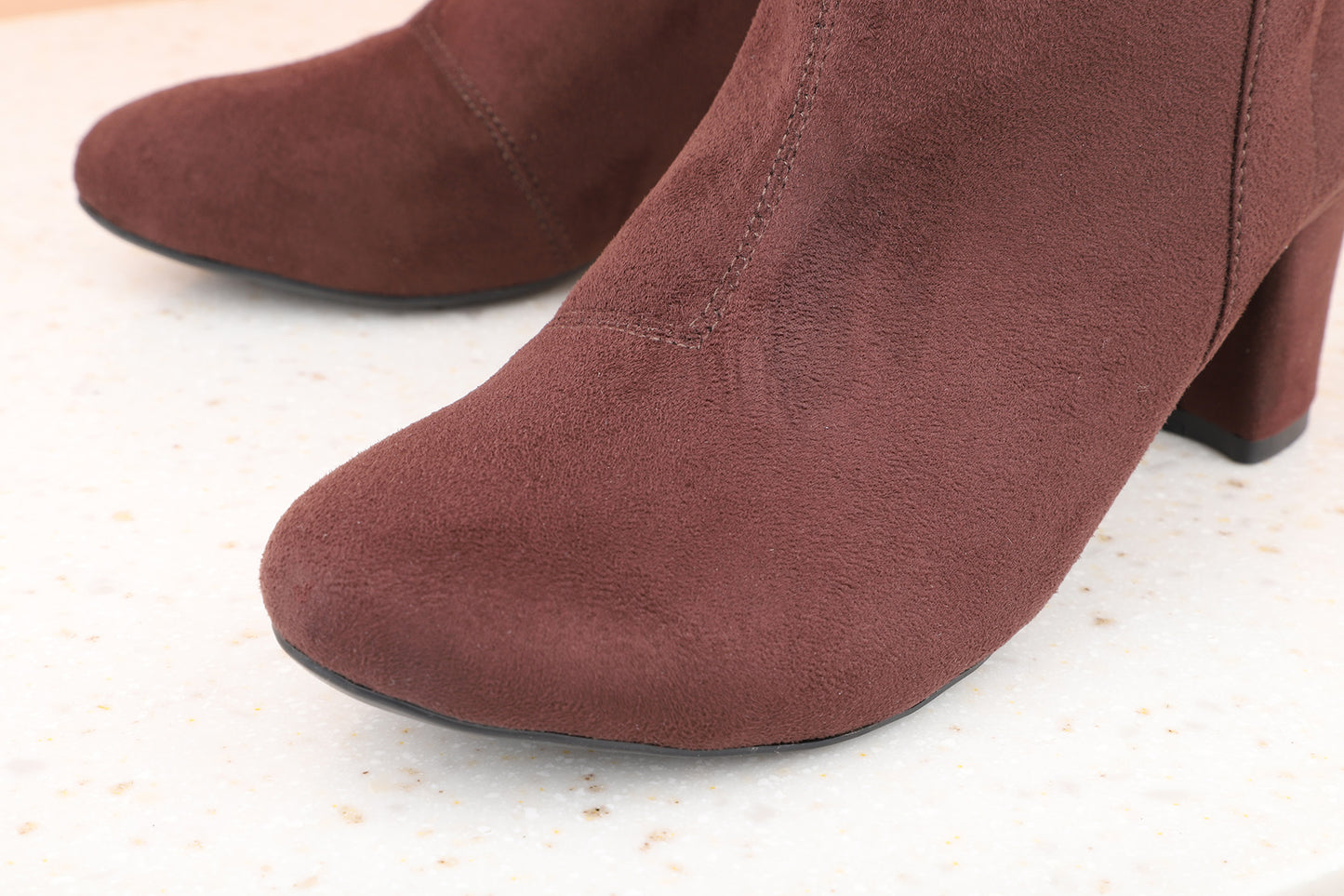 Women Brown Solid Block Heeled Boots