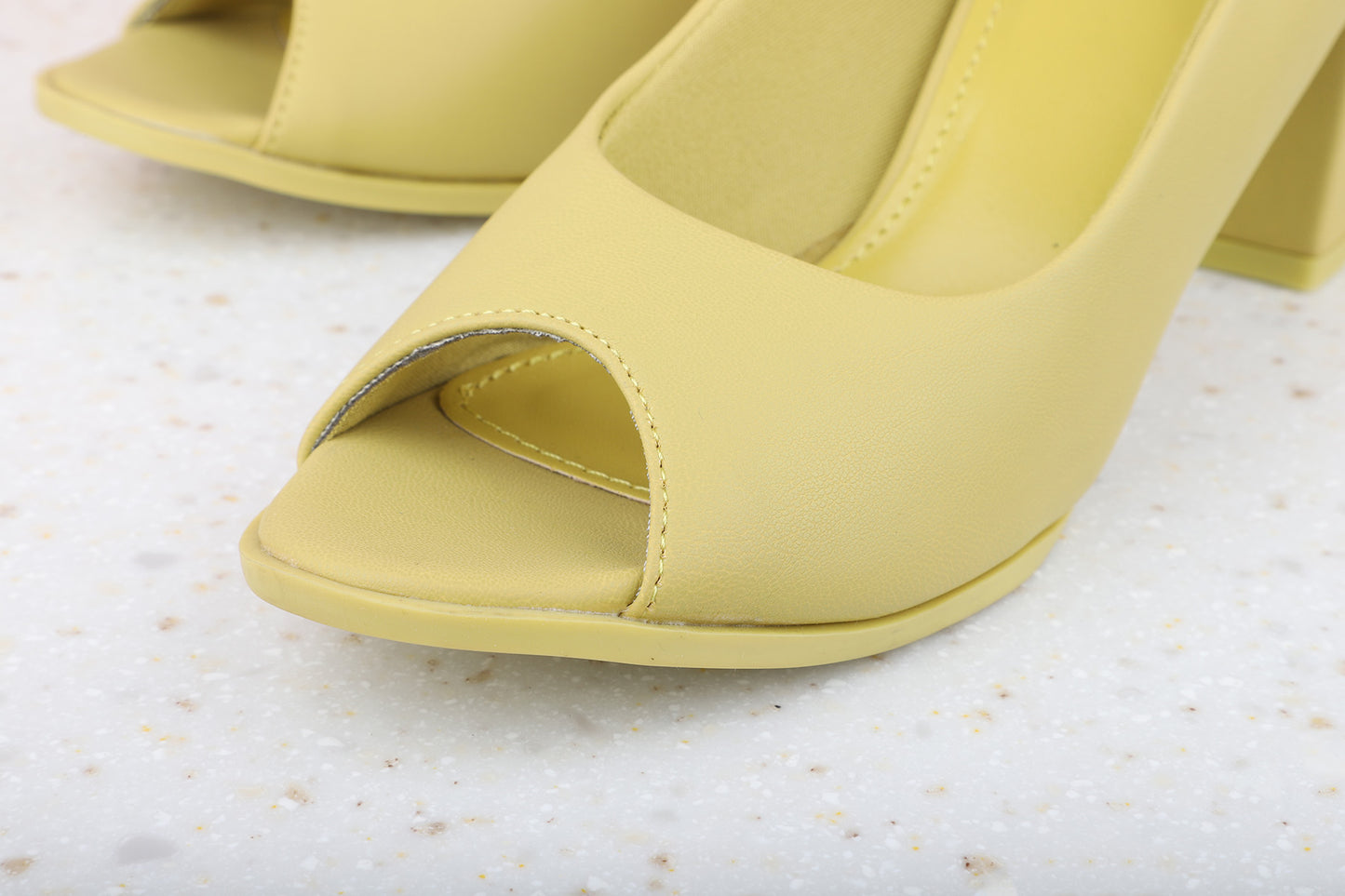 Women Yellow Peep Toes Heels