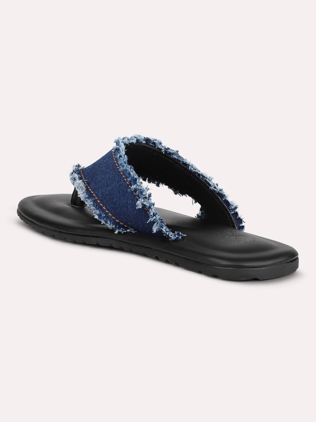 Privo Denim Blue T-strap Casual Sandal For Men