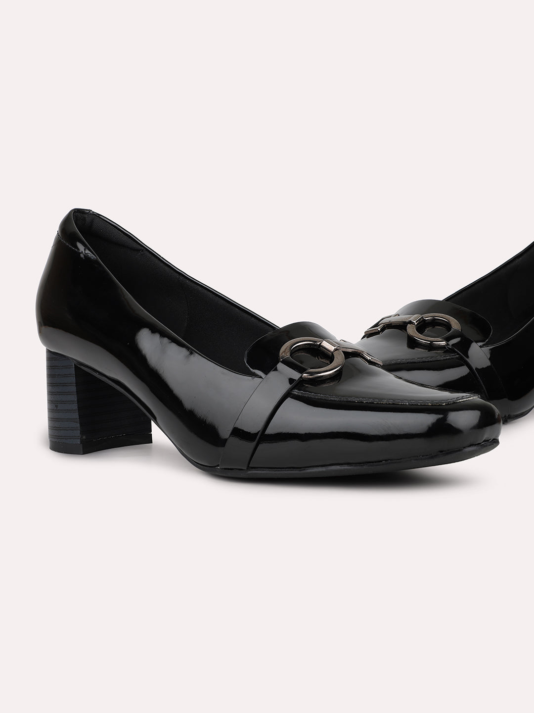 Womens Black Casual Square toe Pumps