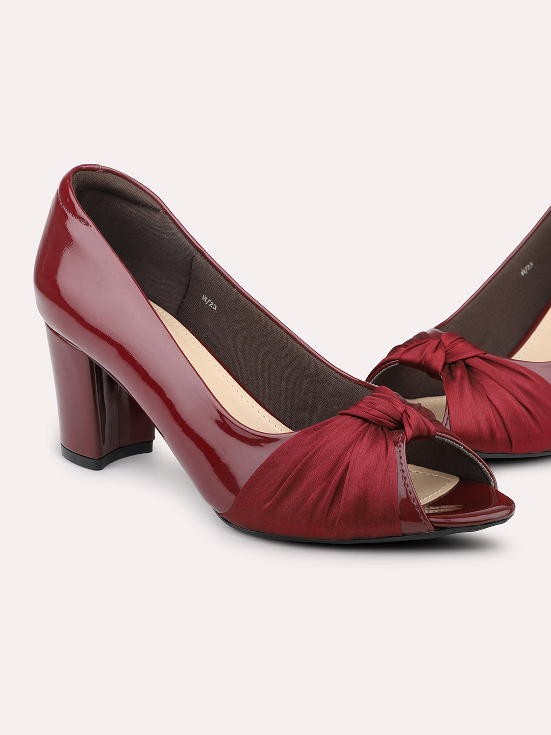 Maroon heels best sale open toe