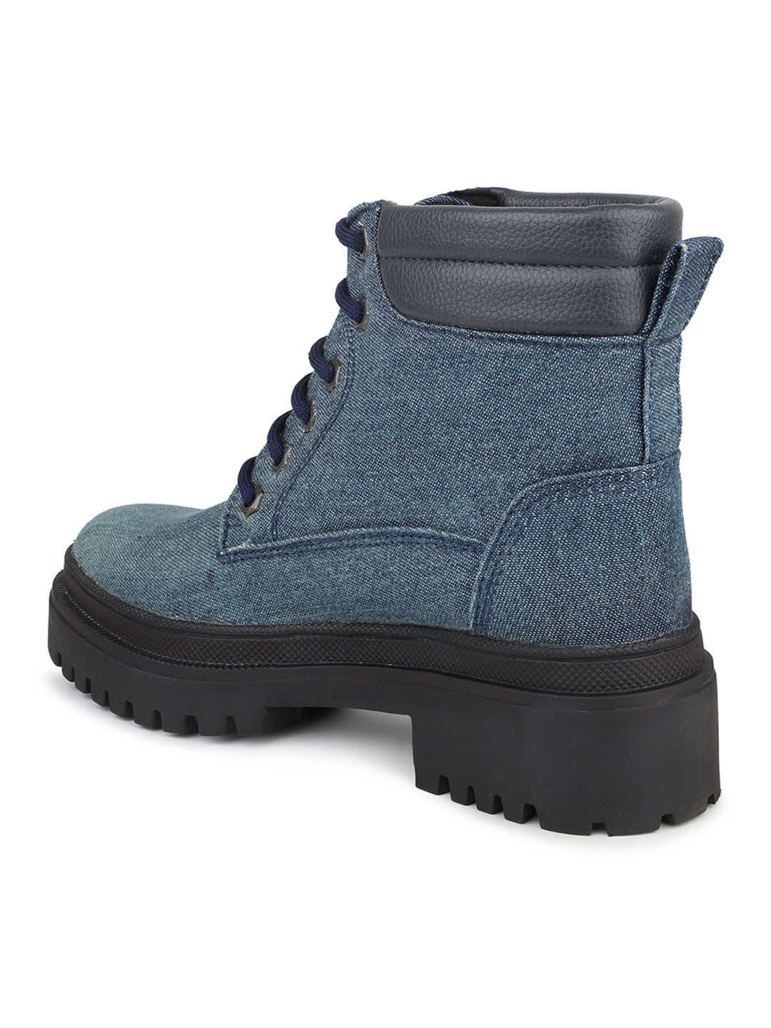 Womens Navy Blue Casual Solid Round Toe Ankle Boots