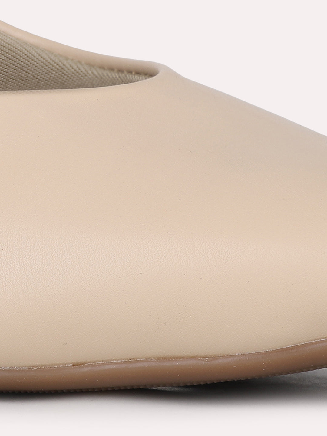 Womens Beige Party Wear Solid Pattern Pointed Toe Pumps
