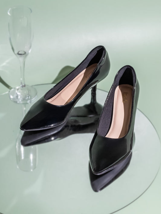 Womens Black Casual Pointed toe Pumps