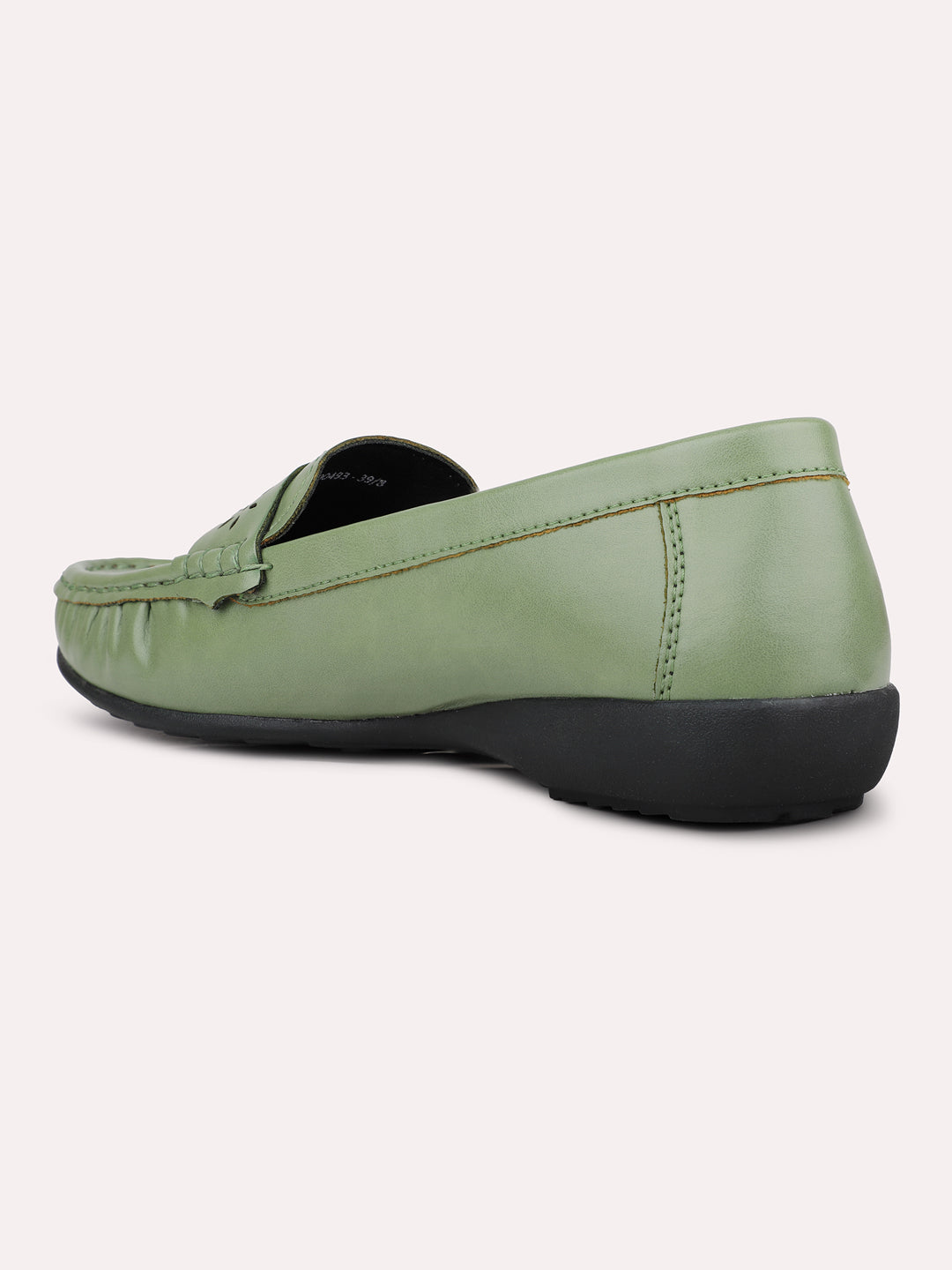 Womens Green Casual Square toe Loafers