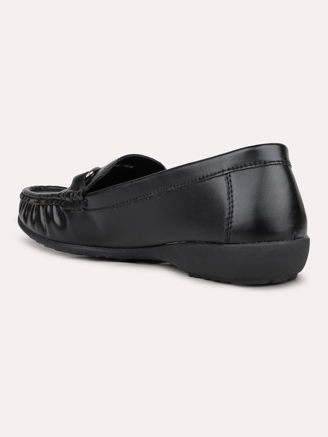 Womens Black Casual Square toe Loafers