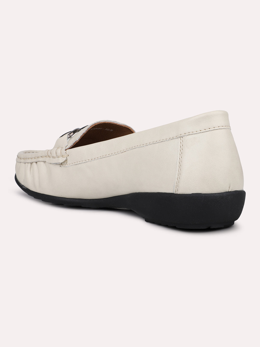 Womens Cream Casual Square toe Loafers